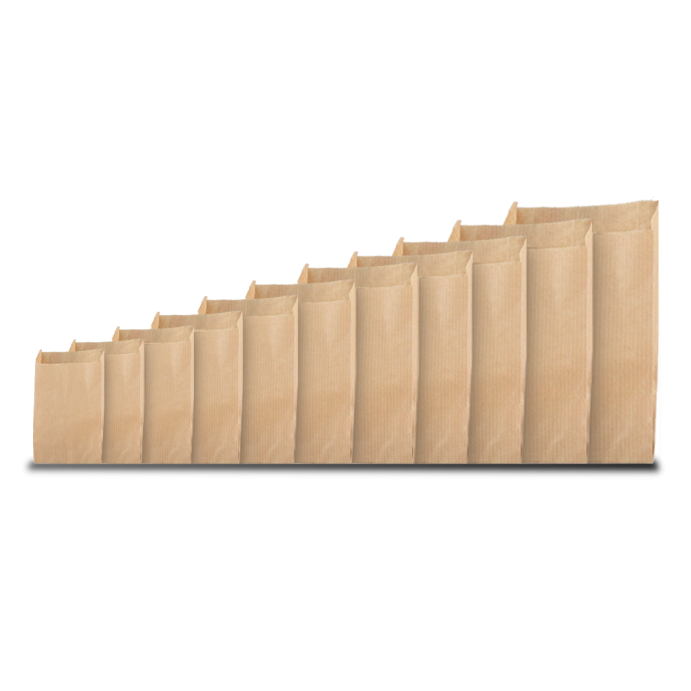 Machine glazed bag size lineup